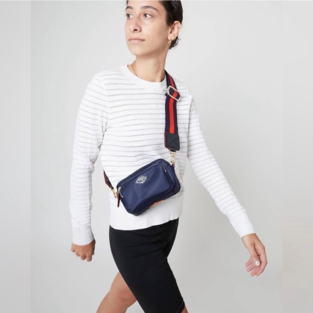 MZW Gramercy Mini Convertible Crossbody Dawn Bedford Air - Navy / Black / Red